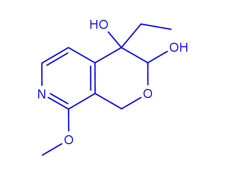Molecular Structure of 820965-95-5 (1H-Pyrano[3,4-c]pyridine-3,4-diol, 4-ethyl-3,4-dihydro-8-methoxy-, (3R,4R)-rel- (9CI))