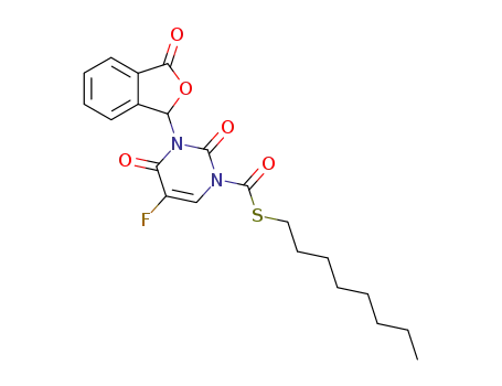 Molecular Structure of 90162-91-7 (1(2H)-Pyrimidinecarbothioic acid,
3-(1,3-dihydro-3-oxo-1-isobenzofuranyl)-5-fluoro-3,4-dihydro-2,4-dioxo-
, S-octyl ester)
