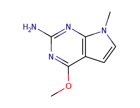 Molecular Structure of 84955-33-9 (7H-Pyrrolo[2,3-d]pyrimidin-2-amine,4-methoxy-7-methyl-)