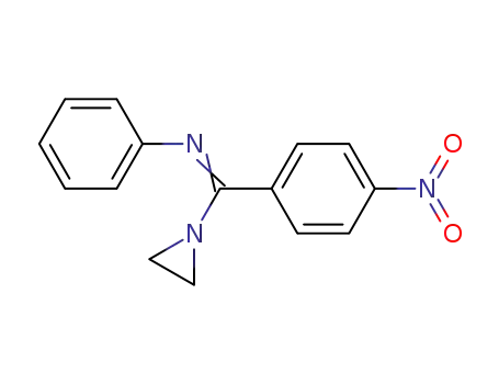 Molecular Structure of 81636-73-9 (N-[(Z)-aziridin-1-yl(4-nitrophenyl)methylidene]aniline)