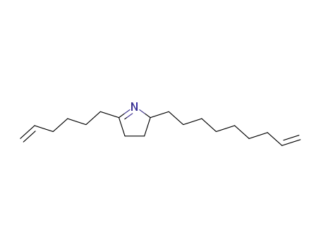 Molecular Structure of 81943-74-0 (5-(hex-5-en-1-yl)-2-(non-8-en-1-yl)-3,4-dihydro-2H-pyrrole)