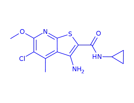 3-アミノ-5-クロロ-N-シクロプロピル-6-メトキシ-4-メチルチエノ[2,3-b]ピリジン-2-カルボアミド