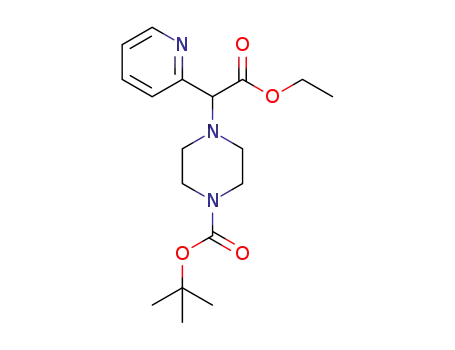 Molecular Structure of 444893-99-6 ((+/-)-1,1-dimethylethyl 4-[2-(ethyloxy)-2-oxo-1-(2-pyridinyl)ethyl]-1-piperazinecarboxylate)
