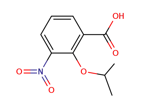 Molecular Structure of 81957-22-4 (3-nitro-2-(propan-2-yloxy)benzoic acid)