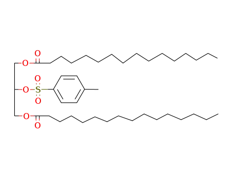 Molecular Structure of 65266-81-1 (Hexadecanoic acid, 2-[[(4-methylphenyl)sulfonyl]oxy]-1,3-propanediyl
ester)