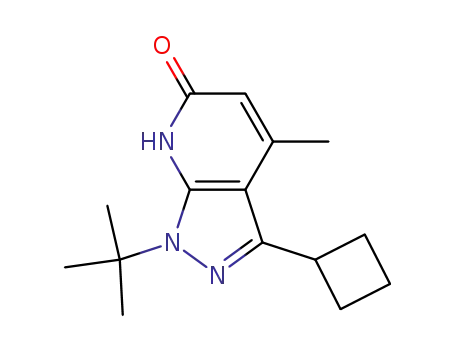 Molecular Structure of 817641-87-5 (6H-Pyrazolo[3,4-b]pyridin-6-one,
3-cyclobutyl-1-(1,1-dimethylethyl)-1,7-dihydro-4-methyl-)