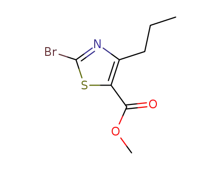 Molecular Structure of 81569-53-1 (5-Thiazolecarboxylicacid,2-bromo-4-propyl-,methylester(9CI))