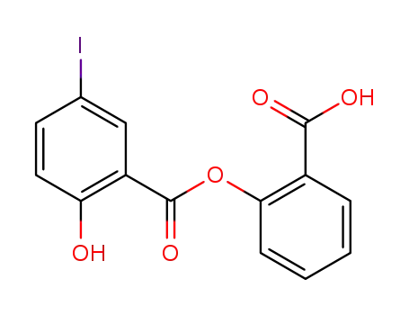 Molecular Structure of 56529-74-9 (2-(2-hydroxy-5-iodo-benzoyloxy)-benzoic acid)