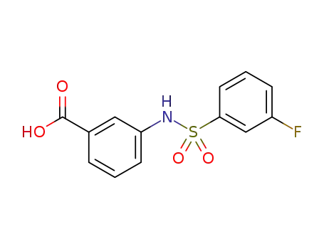 Molecular Structure of 885269-80-7 (3-(3-FLUOROPHENYLSULFONAMIDO)BENZOIC ACID)