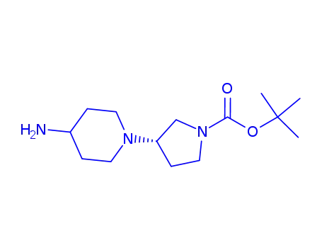Molecular Structure of 885274-87-3 (3-(4-AMINO-PIPERIDIN-1-YL)-PYRROLIDINE-1-CARBOXYLIC ACID TERT-BUTYL ESTER)