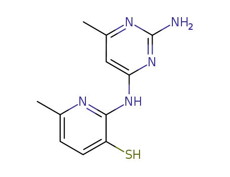 Molecular Structure of 81587-36-2 (2-(2-Amino-4-methylpyrimidin-6-ylamino)-6-methyl-1H-pyridinium-3-thiol ate)