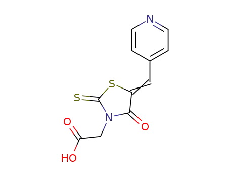 Molecular Structure of 82158-61-0 ([4-oxo-5-(pyridin-4-ylmethylidene)-2-thioxo-1,3-thiazolidin-3-yl]acetic acid)
