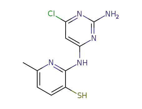 Molecular Structure of 81587-40-8 (3-Pyridinethiol, 2-((2-amino-4-chloro-6-pyrimidinyl)amino)-6-methyl-)