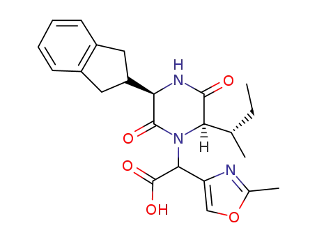 {(3R,6R)-3-(2,3-dihydro-1H-inden-2-yl)-6-[(1S)-1-methylpropyl]-2,5-dioxo-1-piperazinyl}(2-methyl-1,3-oxazol-4-yl)acetic acid