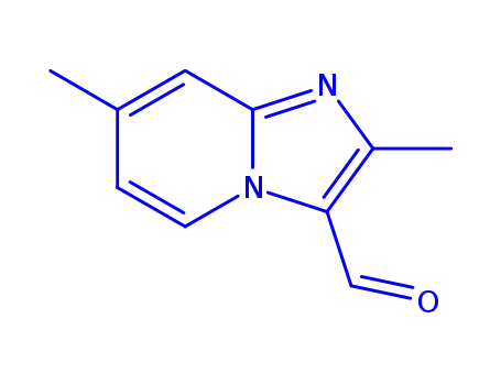 Molecular Structure of 820245-84-9 (2,7-DIMETHYL-IMIDAZO[1,2-A]PYRIDINE-3-CARBALDEHYDE)