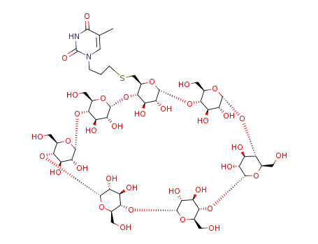 Molecular Structure of 81644-56-6 (5-methyl-1-[3-({[36,37,38,39,40,41,42,43,44,45,46,47,48,49-tetradecahydroxy-10,15,20,25,30,35-hexakis(hydroxymethyl)-2,4,7,9,12,14,17,19,22,24,27,29,32,34-tetradecaoxaoctacyclo[31.2.2.2~3,6~.2~8,11~.2~13,16~.2~18,21~.2~23,26~.2~28,31~]nonatetracont-5-yl]m)