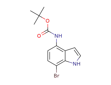 Molecular Structure of 1380445-23-7 (tert-butyl N-(7-bromo-1H-indol-4-yl)carbamate)