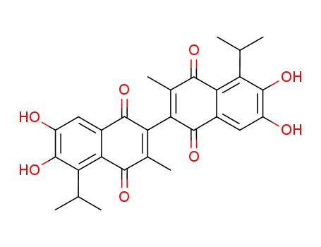 [2,2'-Binaphthalene]-1,1',4,4'-tetrone, 6,6',7,7'-tetrahydroxy-3,3'-diMethyl-5,5'-bis(1-Methylethyl)-