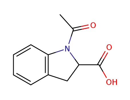 Molecular Structure of 10131-10-9 (1-Acetyl-2,3-dihydro-1H-indole-2-carboxylic acid)