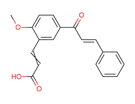 Molecular Structure of 82885-76-5 ((E,E)-3-(2-Methoxy-5-(1-oxo-3-phenyl-2-propenyl)phenyl)-2-propenoic ac id)