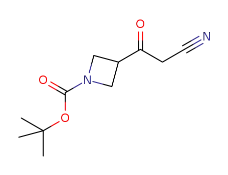 Molecular Structure of 887594-13-0 (3-(2-CYANO-ACETYL)-AZETIDINE-1-CARBOXYLIC ACID TERT-BUTYL ESTER)