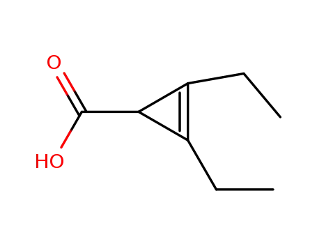 Molecular Structure of 7382-03-8 (2,3-diethylcycloprop-2-ene-1-carboxylic acid)