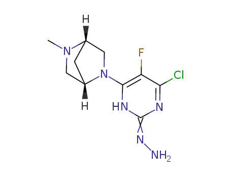 4-chloro-5-fluoro-6-((1S,4S)-5-methyl-2,5-diazazbicyclo[2.2.1]hept-2-yl)-2(1H)-pyrimidinone hydrazone