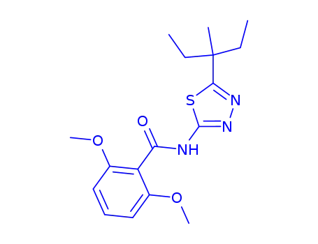 Molecular Structure of 82559-06-6 (N-(5-(1-Ethyl-1-methylpropyl)-1,3,4-thiadiazol-2-yl)-2,6-dimethoxybenz amide)