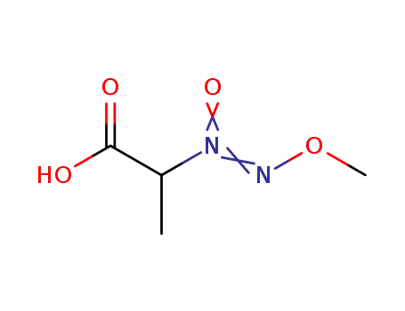 Molecular Structure of 82385-71-5 (Propanoic acid, 2-(methoxy-NNO-azoxy)- (9CI))