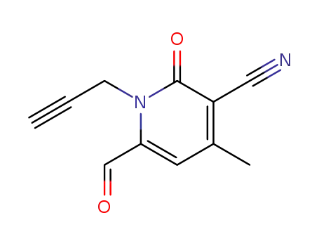 Molecular Structure of 823235-06-9 (3-Pyridinecarbonitrile,6-formyl-1,2-dihydro-4-methyl-2-oxo-1-(2-propynyl)-(9CI))