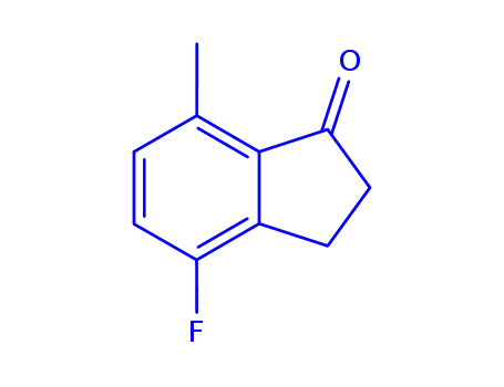 Molecular Structure of 828267-45-4 (4-Fluoro-7-Methyl-2,3-dihydro-1H-inden-1-one)