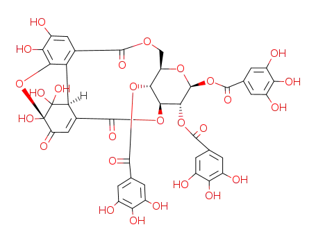 â-D-Glucopyranose,cyclic 3f5:6f7-[(2S)-3,6-dihydro-2,9,10,11,11- pentahydroxy-3-oxo-2,6-methano-2H-1- benzoxocin-5,7-dicarboxylate] 1,2,4-tris(3,4,5-trihydroxybenzoate) 