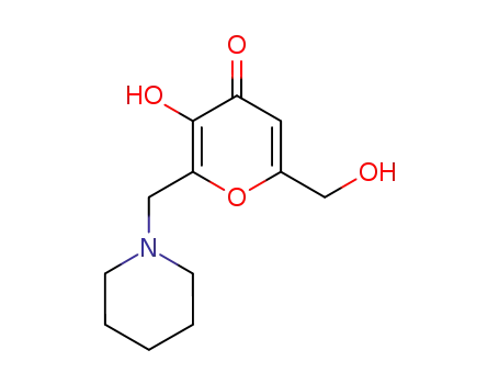 Molecular Structure of 82647-26-5 (4H-Pyran-4-one, 3-hydroxy-6-(hydroxymethyl)-2-(1-piperidinylmethyl)-)