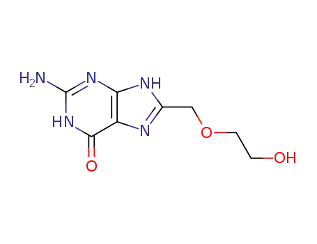 Molecular Structure of 88713-38-6 (9-[(2-HYDROXYETHOXYMETHYL)]GUANINE)