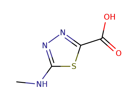 Molecular Structure of 89033-43-2 (1,3,4-Thiadiazole-2-carboxylic  acid,  5-(methylamino)-)