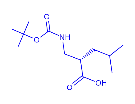 Molecular Structure of 828254-18-8 (Boc-(S)-2-(aMinoMethyl)-4-Methylpentanoic acid)
