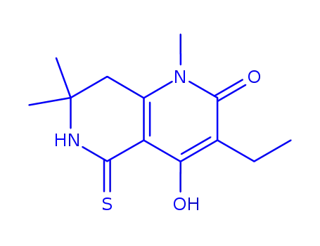 3-ethyl-2-hydroxy-1,7,7-trimethyl-5-thioxo-5,6,7,8-tetrahydro-1,6-naphthyridin-4(1H)-one