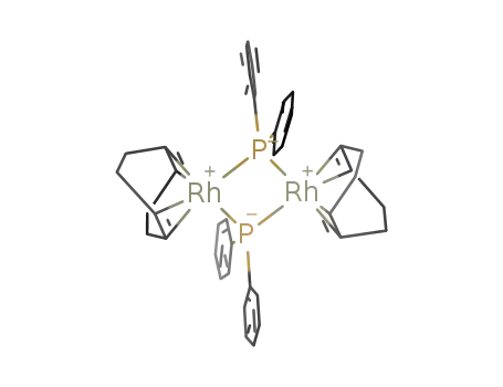 Molecular Structure of 82829-24-1 (Bis(1,5-cyclooctadiene)bis(μ-diphenylphosphido)dirhodium)