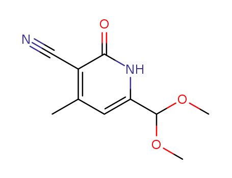 Molecular Structure of 823235-05-8 (3-Pyridinecarbonitrile,6-(dimethoxymethyl)-1,2-dihydro-4-methyl-2-oxo-(9CI))