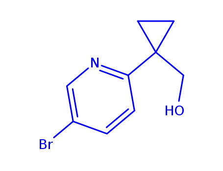 Molecular Structure of 827628-20-6 ((1-(5-broMopyridin-2-yl)cyclopropyl)Methanol)