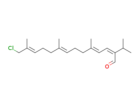 Molecular Structure of 130675-21-7 (2,4,8,12-Tetradecatetraenal,
14-chloro-5,9,13-trimethyl-2-(1-methylethyl)-, (E,Z,E,E)-)