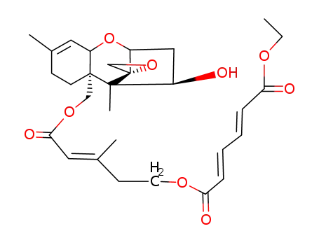 Trichothec-9-ene-4,15-diol, 12,13-epoxy-, 15-(5-((6-ethoxy-1,6-dioxo-2,4-hexadienyl)oxy)-3-methyl-2-pentenoate), (4beta,15(2E,5(2E,4E)))-