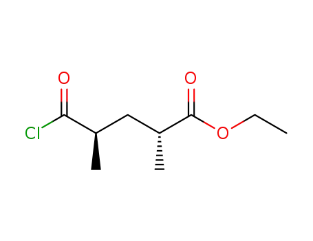 Molecular Structure of 82924-02-5 ((2R,4R)-4-(ethoxycarbonyl)-2,4-dimethylbutyryl chloride)