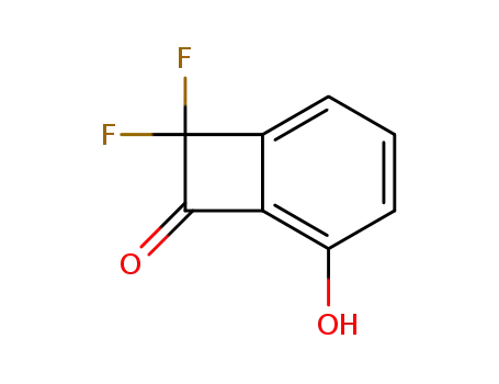 Molecular Structure of 82431-18-3 (Bicyclo[4.2.0]octa-1,3,5-trien-7-one,  8,8-difluoro-5-hydroxy-)