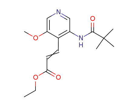 Molecular Structure of 82673-66-3 (ethyl 3-(3-methoxy-5-pivaloylamino-4-pyridyl)acrylate)
