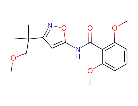 Molecular Structure of 82558-74-5 (2,6-Dimethoxy-N-(3-(2-methoxy-1,1-dimethylethyl)-5-isoxazolyl)benzanam ide)