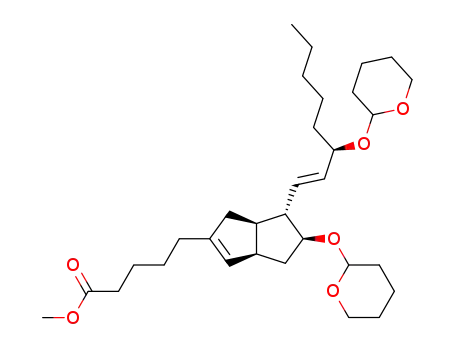 5-{(3aR,5S,6S,6aR)-5-(Tetrahydro-pyran-2-yloxy)-6-[(E)-(R)-3-(tetrahydro-pyran-2-yloxy)-oct-1-enyl]-1,3a,4,5,6,6a-hexahydro-pentalen-2-yl}-pentanoic acid methyl ester