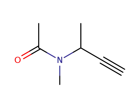 Molecular Structure of 145679-21-6 (Acetamide, N-methyl-N-(1-methyl-2-propynyl)-, (S)- (9CI))