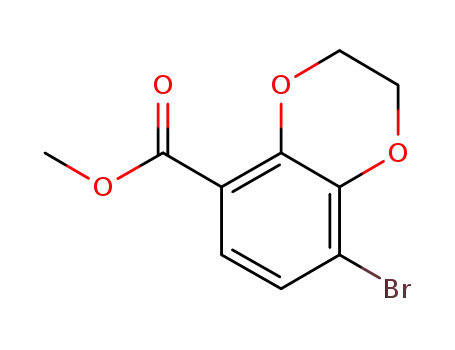Molecular Structure of 823225-66-7 (1,4-Benzodioxin-5-carboxylic acid, 8-bromo-2,3-dihydro-, methyl ester)