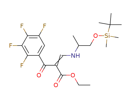 (Z)-3-[2-(tert-Butyl-dimethyl-silanyloxy)-1-methyl-ethylamino]-2-(2,3,4,5-tetrafluoro-benzoyl)-acrylic acid ethyl ester